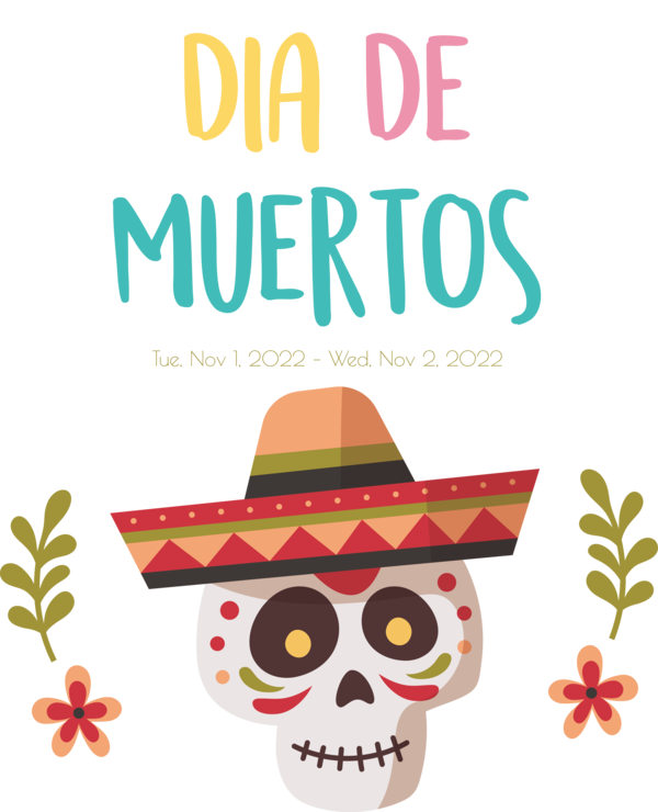Transparent Day of the Dead Super Clip Art Logo Flower for Día de Muertos for Day Of The Dead