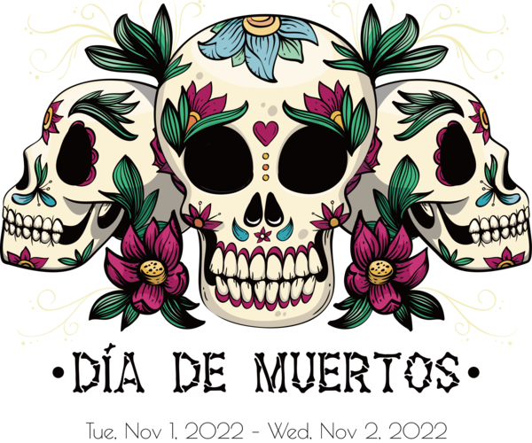 Transparent Day of the Dead Calavera Day of the Dead Drawing for Día de Muertos for Day Of The Dead