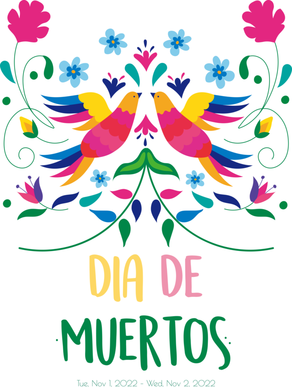 Transparent Day of the Dead Design Drawing Painting for Día de Muertos for Day Of The Dead