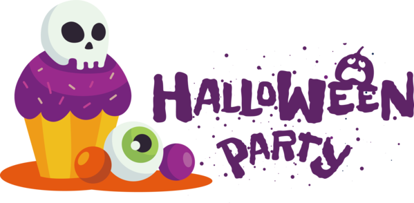 Transparent Halloween Logo Cartoon Design for Halloween Party for Halloween