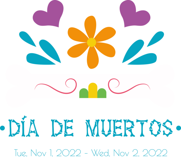 Transparent Day of the Dead Human Logo Floral design for Día de Muertos for Day Of The Dead