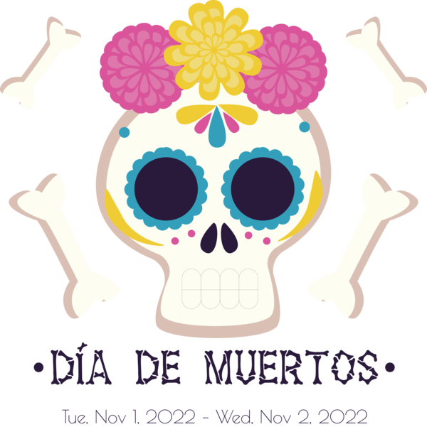 Transparent Day of the Dead Drawing Design Logo for Día de Muertos for Day Of The Dead