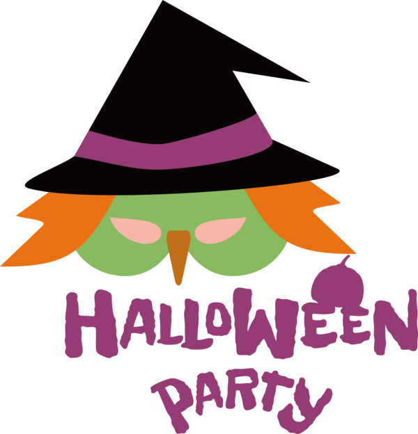 Transparent Halloween Logo Violet Design for Halloween Party for Halloween