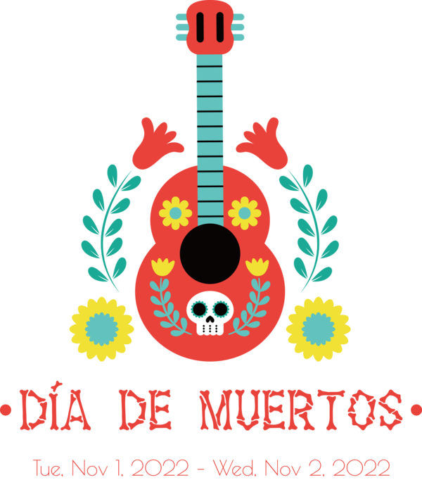Transparent Day of the Dead Drawing Guitar Visual arts for Día de Muertos for Day Of The Dead