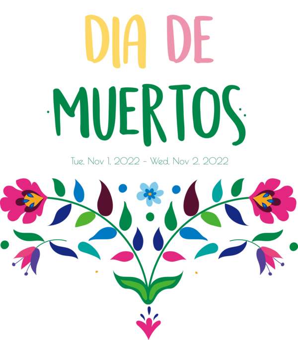 Transparent Day of the Dead Floral design Leaf Flower for Día de Muertos for Day Of The Dead