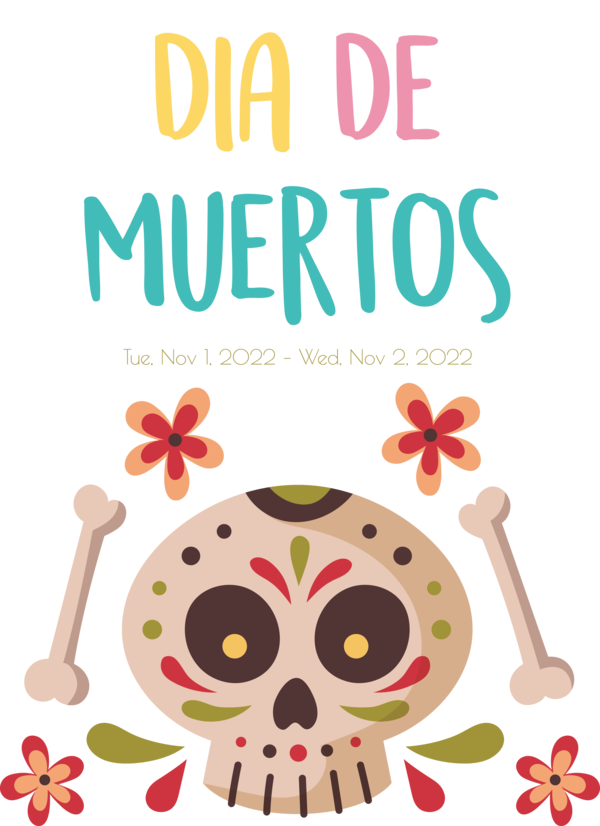 Transparent Day of the Dead Logo Icon Drawing for Día de Muertos for Day Of The Dead