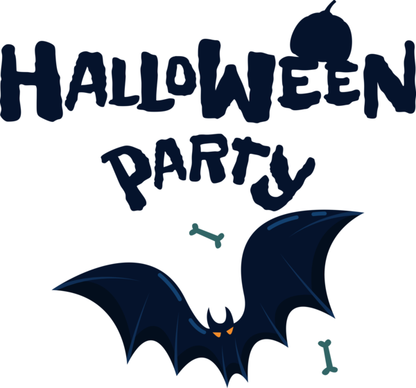 Transparent Halloween Logo Cartoon Text for Halloween Party for Halloween