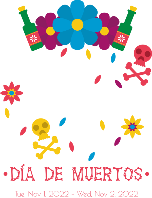 Transparent Day of the Dead Flower Vector Fibonacci number for Día de Muertos for Day Of The Dead
