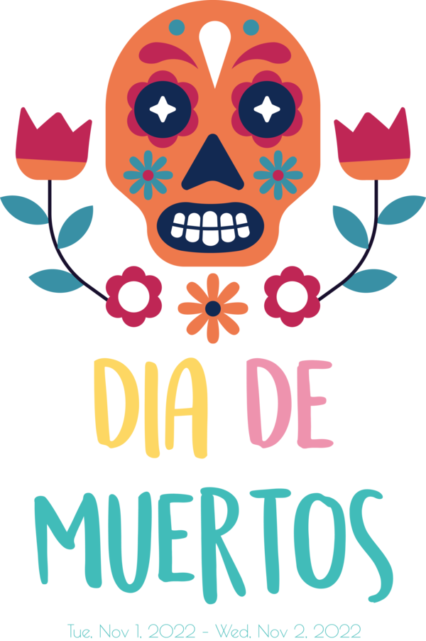 Transparent Day of the Dead Super Clip Art Flower Drawing for Día de Muertos for Day Of The Dead