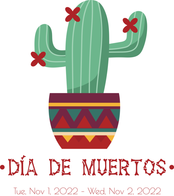 Transparent Day of the Dead Flower Design Logo for Día de Muertos for Day Of The Dead