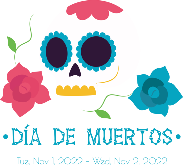 Transparent Day of the Dead Logo Human Design for Día de Muertos for Day Of The Dead