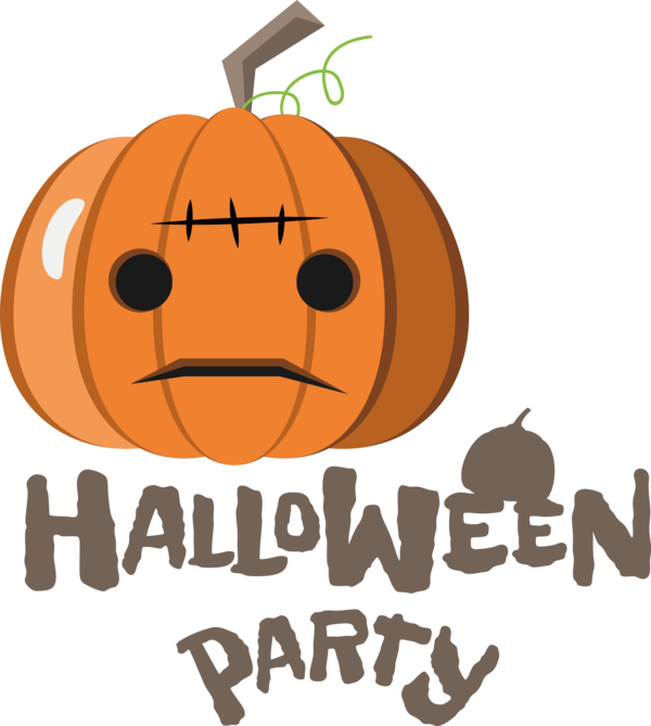 Transparent Halloween Jack-o'-lantern Cartoon Logo for Halloween Party for Halloween
