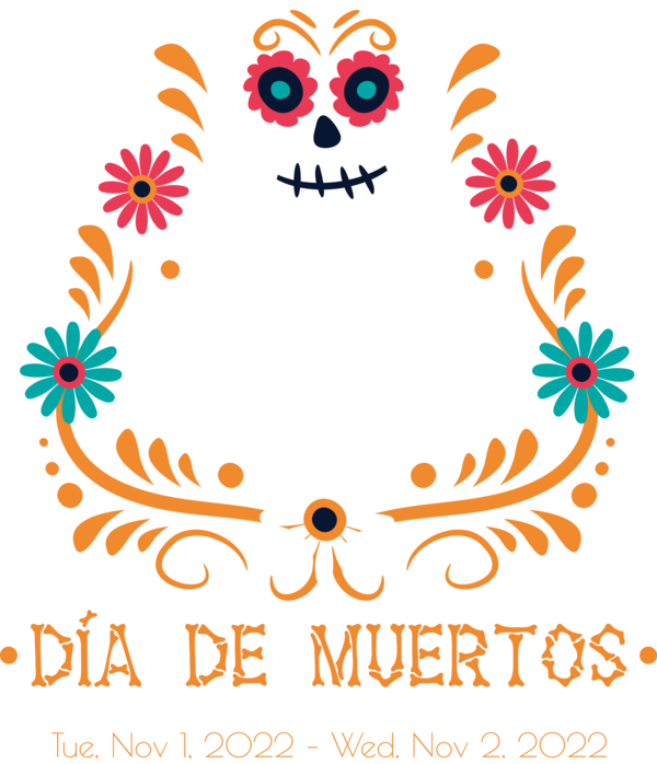 Transparent Day of the Dead Drawing Painting New Year for Día de Muertos for Day Of The Dead