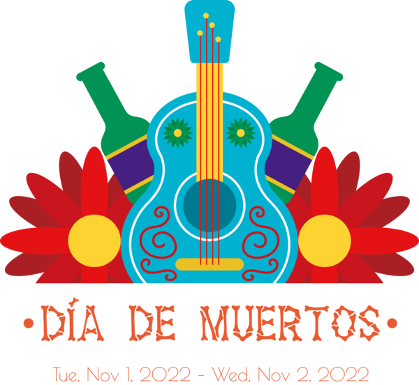 Transparent Day of the Dead Flower Logo Design for Día de Muertos for Day Of The Dead