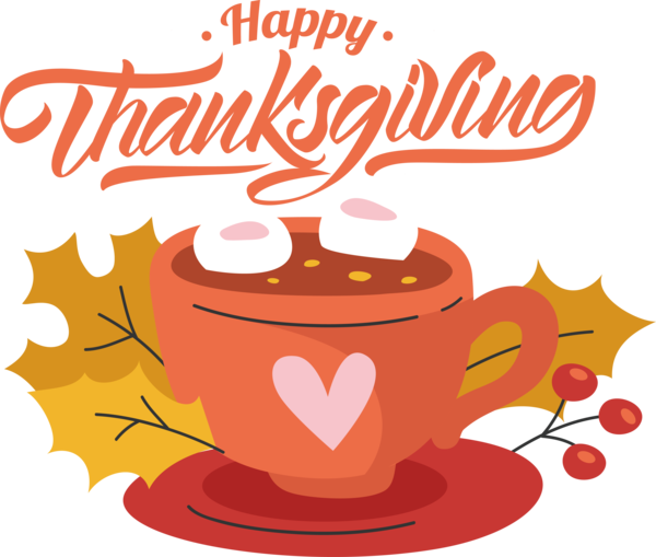 Transparent Thanksgiving Coffee Coffee cup Flower for Happy Thanksgiving for Thanksgiving