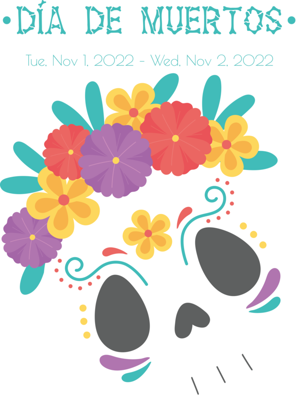 Transparent Day of the Dead Petal Floral design Design for Día de Muertos for Day Of The Dead