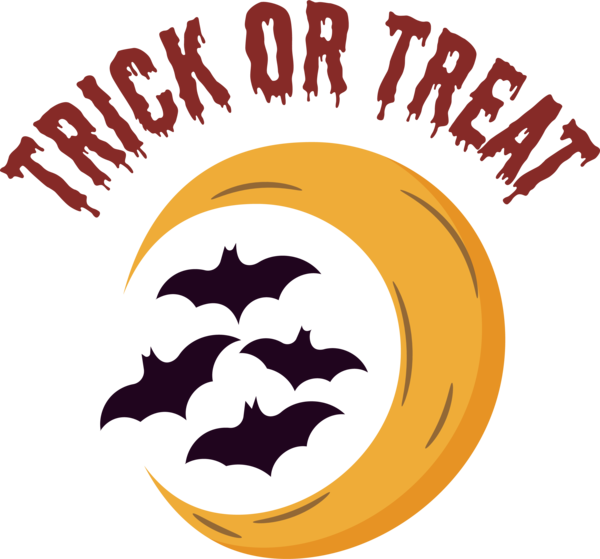 Transparent Halloween Logo Cartoon Yellow for Trick Or Treat for Halloween