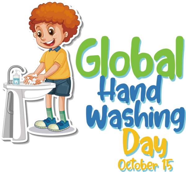 Transparent Global Handwashing Day Logo Cartoon Human for Hand washing for Global Handwashing Day