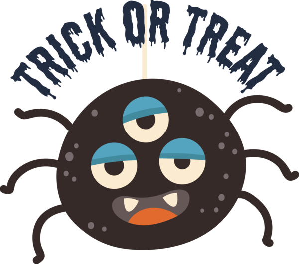 Transparent Halloween Cartoon Logo Text for Trick Or Treat for Halloween