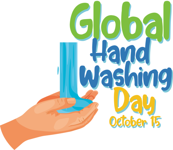 Transparent Global Handwashing Day Design Logo Text for Hand washing for Global Handwashing Day