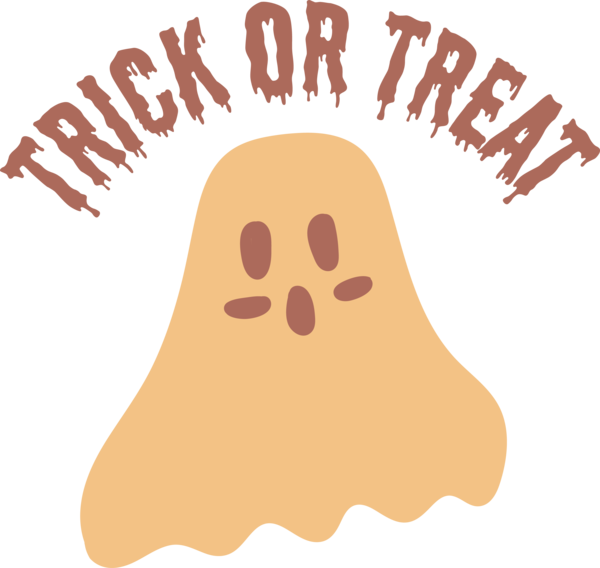 Transparent Halloween Head Cartoon Text for Trick Or Treat for Halloween