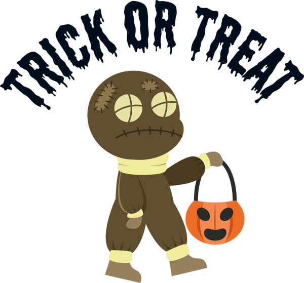 Transparent Halloween Human Cartoon Logo for Trick Or Treat for Halloween
