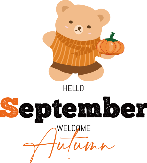 Transparent thanksgiving Teddy bear Bears Logo for Hello Autumn for Thanksgiving