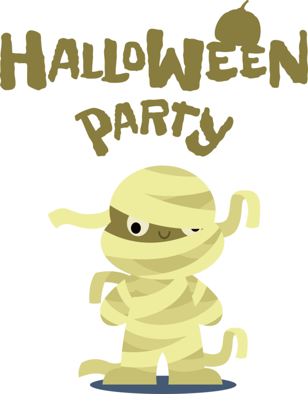 Transparent Halloween Human Cartoon Yellow for Halloween Party for Halloween