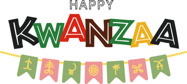 Transparent Kwanzaa Logo Design Text for Happy Kwanzaa for Kwanzaa