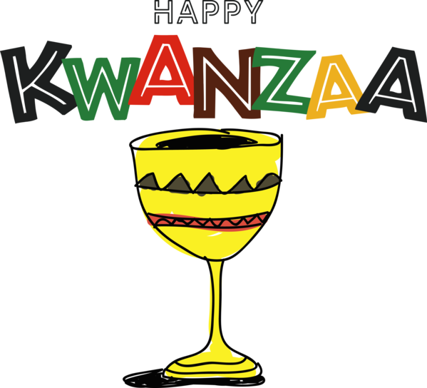 Transparent Kwanzaa Wine Champagne Beer Glass for Happy Kwanzaa for Kwanzaa