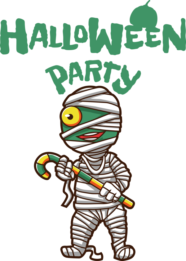 Transparent Halloween Human Cartoon Green for Halloween Party for Halloween