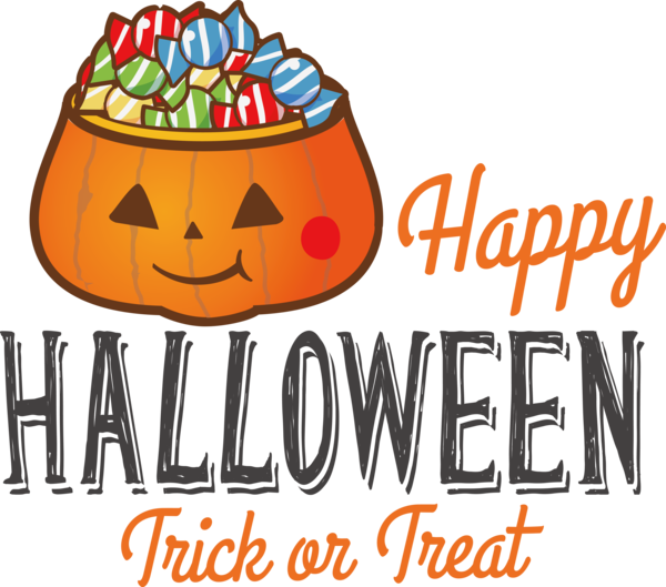 Transparent Halloween Pumpkin Logo Orange for Happy Halloween for Halloween