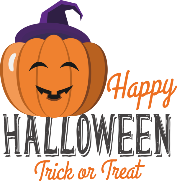 Transparent Halloween Jack-o'-lantern Logo Orange for Happy Halloween for Halloween
