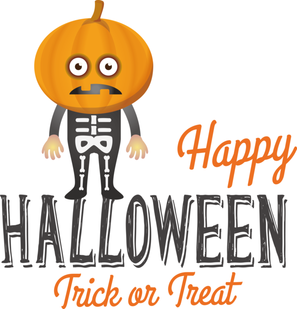 Transparent Halloween Pumpkin Human Logo for Happy Halloween for Halloween