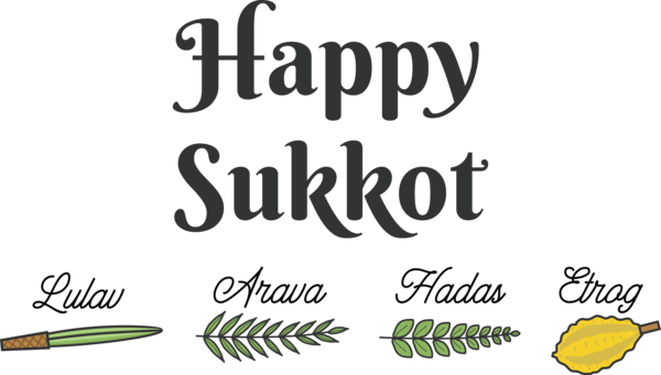 Transparent sukkot Writing Logo Calligraphy for Happy sukkot for Sukkot