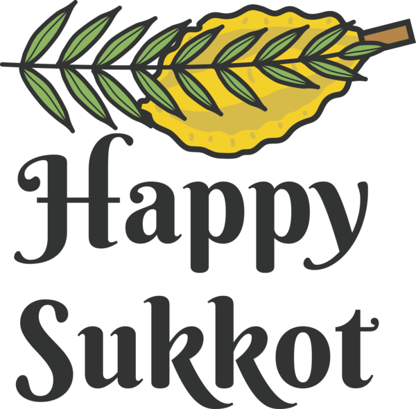 Transparent sukkot Logo Plant Design for Happy sukkot for Sukkot