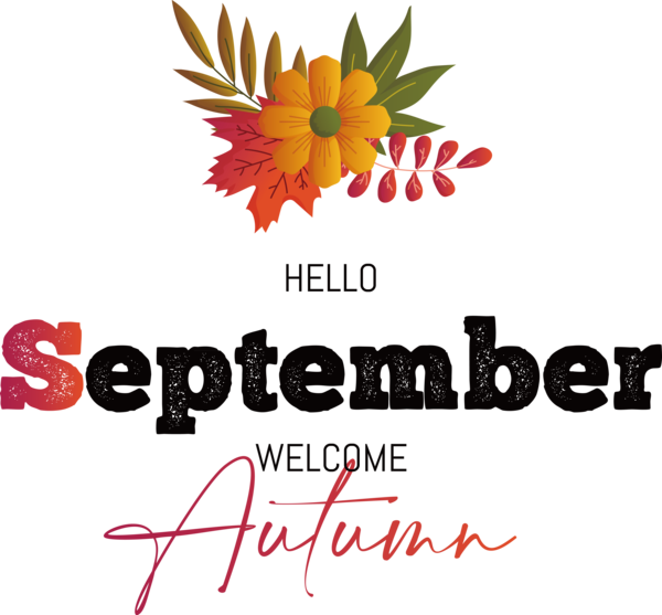 Transparent thanksgiving Cut flowers Logo Design for Hello Autumn for Thanksgiving