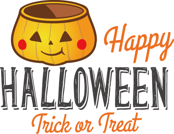 Transparent Halloween Pumpkin Logo Font for Trick Or Treat for Halloween