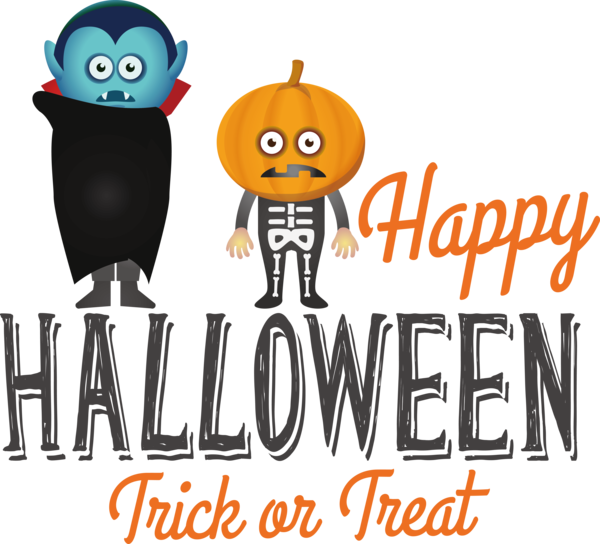 Transparent Halloween Pumpkin Human Logo for Trick Or Treat for Halloween