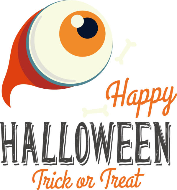 Transparent Halloween Logo Design Orange for Trick Or Treat for Halloween