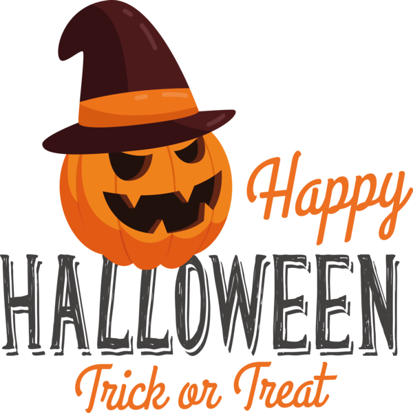 Transparent Halloween Pumpkin Logo Orange for Trick Or Treat for Halloween