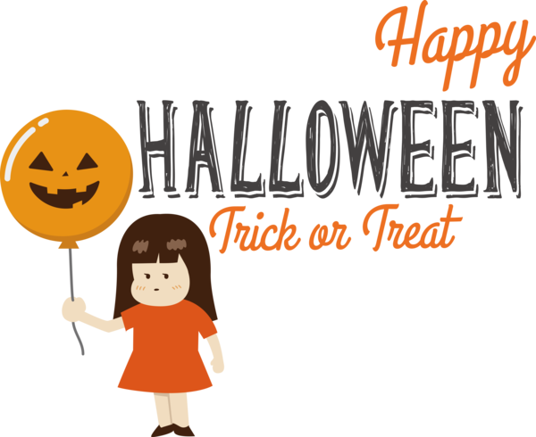 Transparent Halloween Logo Human Cartoon for Trick Or Treat for Halloween