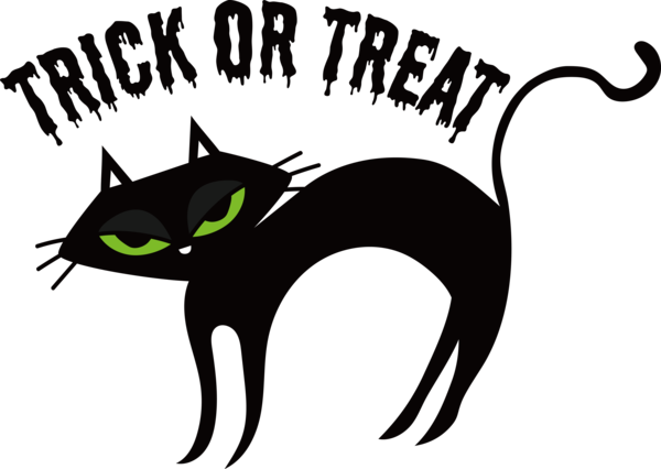 Transparent Halloween Trick OR Treat Halloween Black Cat for Trick OR Treat for Halloween