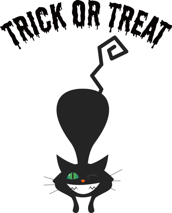Transparent Halloween Trick OR Treat Halloween Black Cat for Trick OR Treat for Halloween