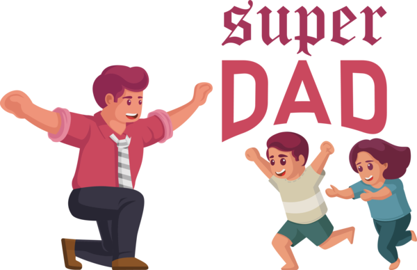 Transparent Father's Day Super Dad Father for Super Dad for Fathers Day