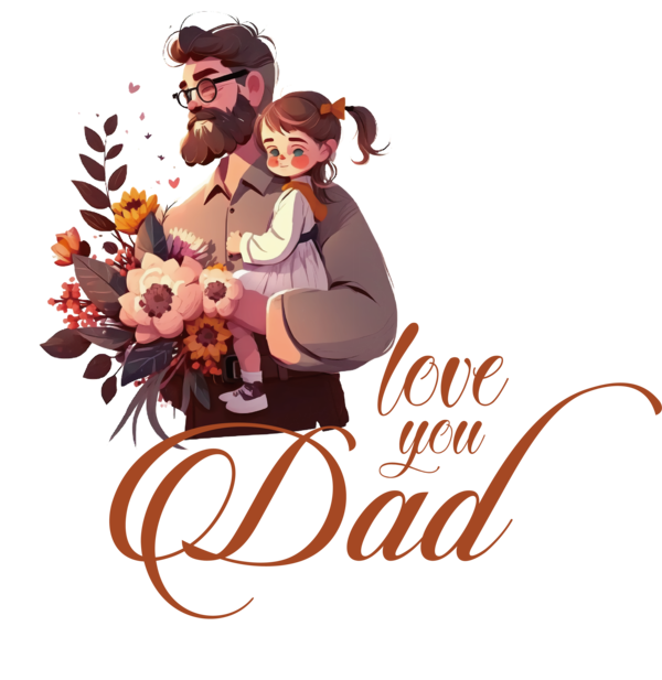 Transparent Father's Day love you dad Father DAD for Happy Father's Day for Fathers Day