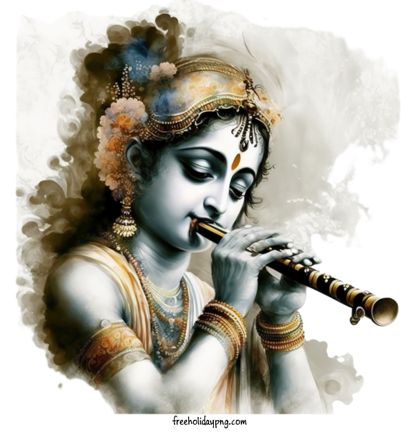 Transparent Janmashtami Janmashtami Krishna person playing flute for Krishna for Janmashtami