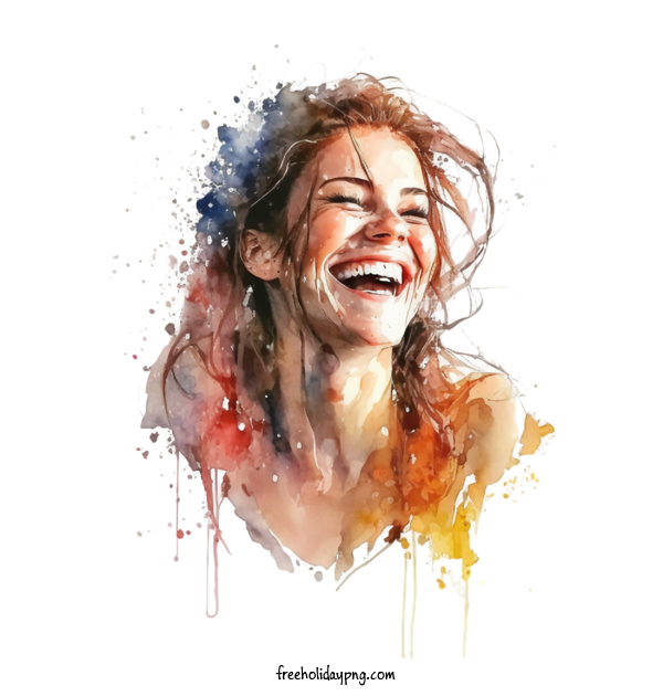 Transparent World Laughter Day World Laughter Day Laughing Avatar The image is a painting of a woman laughing for Laughing Avatar for World Laughter Day