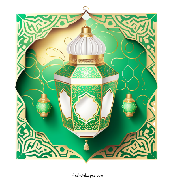 Transparent Ramadan Ramadan Lantern lamp green for Ramadan Lantern for Ramadan