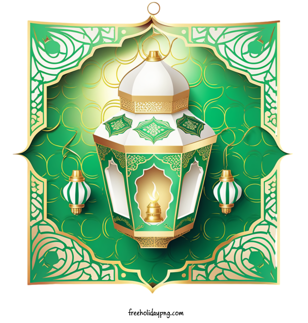 Transparent Ramadan Ramadan Lantern lamp green for Ramadan Lantern for Ramadan